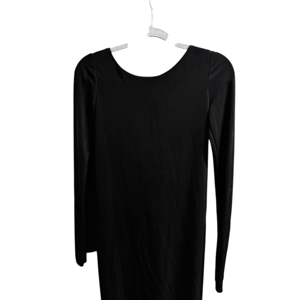 Black Backless Long Sleeve Dress